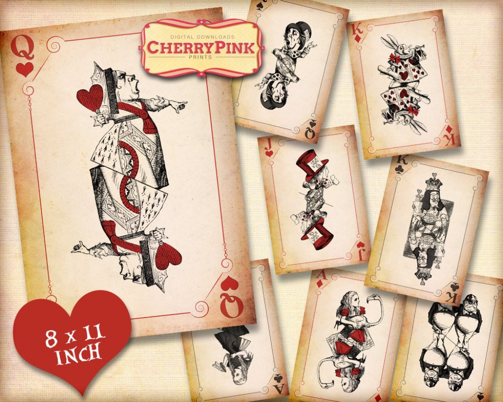 Alice In Wonderland Printable Playing Cards Printable Card Free