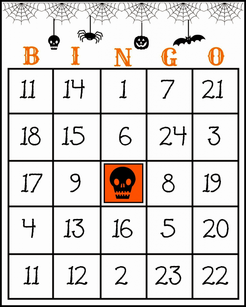 Free Printable Halloween Bingo Cards With Numbers Pdf