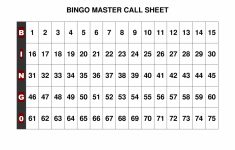 Free+Printable+Bingo+Call+Sheet | Bingo | Bingo Calls, Bingo Cards | Printable Number Bingo Cards 1 75
