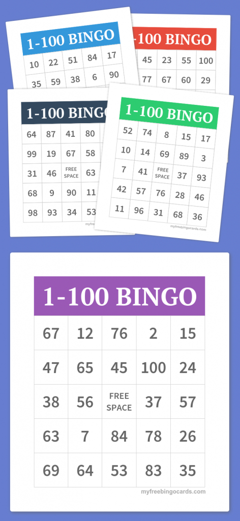 1-100 Bingo | Party Games | Free Bingo Cards, Bingo, Free Printable | Free Printable Bingo Cards 1 100