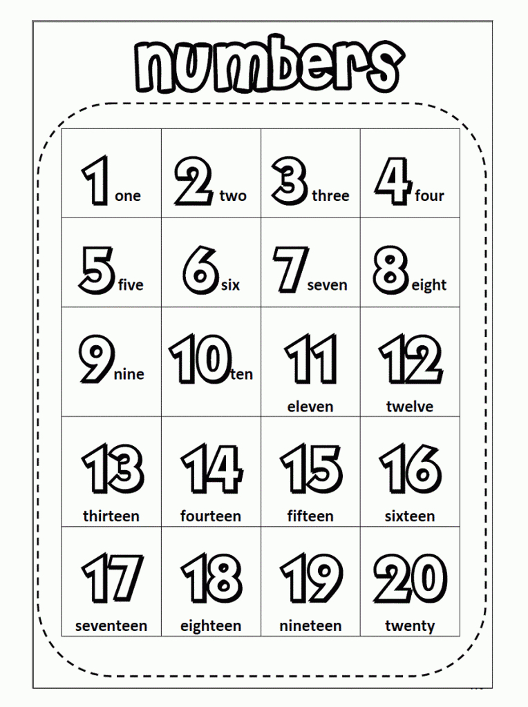 number word flash cards printable 1 20 printable card free