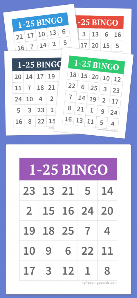 1-25 Bingo | Diy | Free Bingo Cards, Bingo, Free Printable Bingo Cards | Printable Bingo Cards 1 20