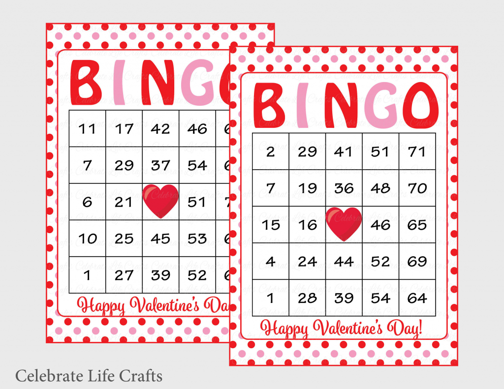 Printable Valentine Bingo Cards With Numbers Printable Card Free