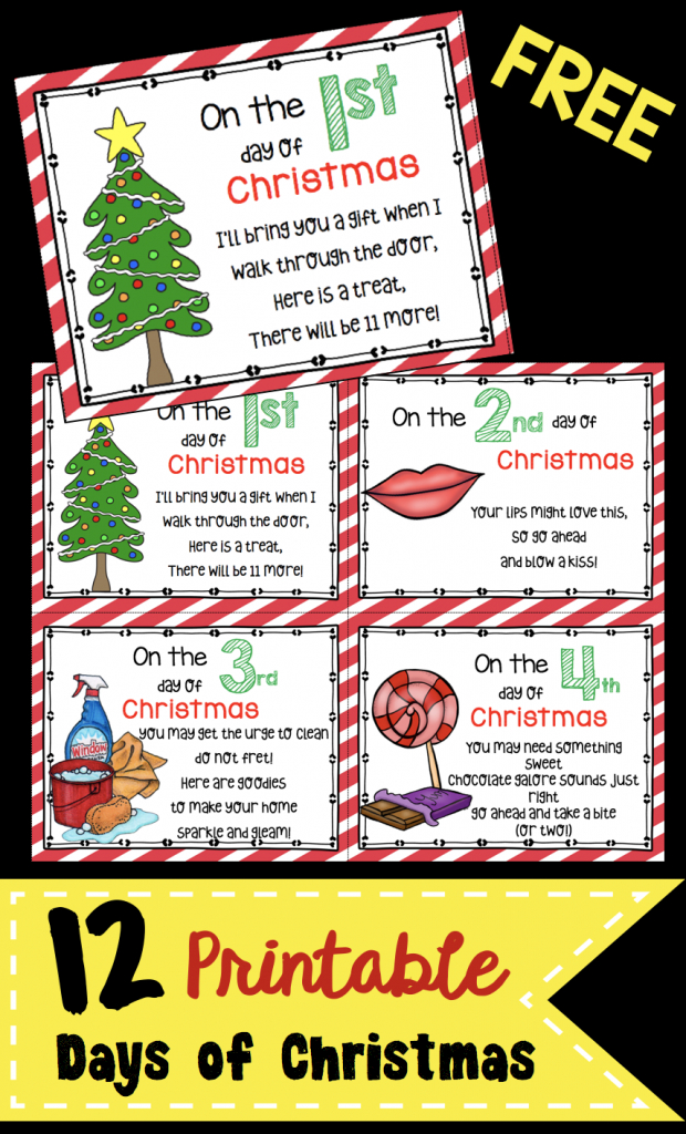 12 Days Of Christmas - Free Cards! | December In Kindergarten | 12 Days Of Christmas Cards Printable