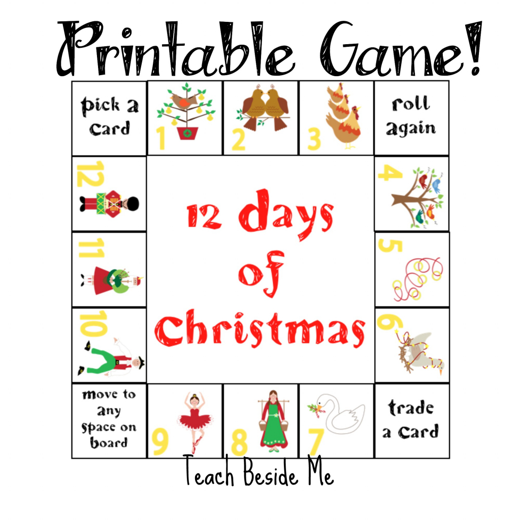 12 Days Of Christmas Printable Game – Teach Beside Me | 12 Days Of Christmas Cards Printable