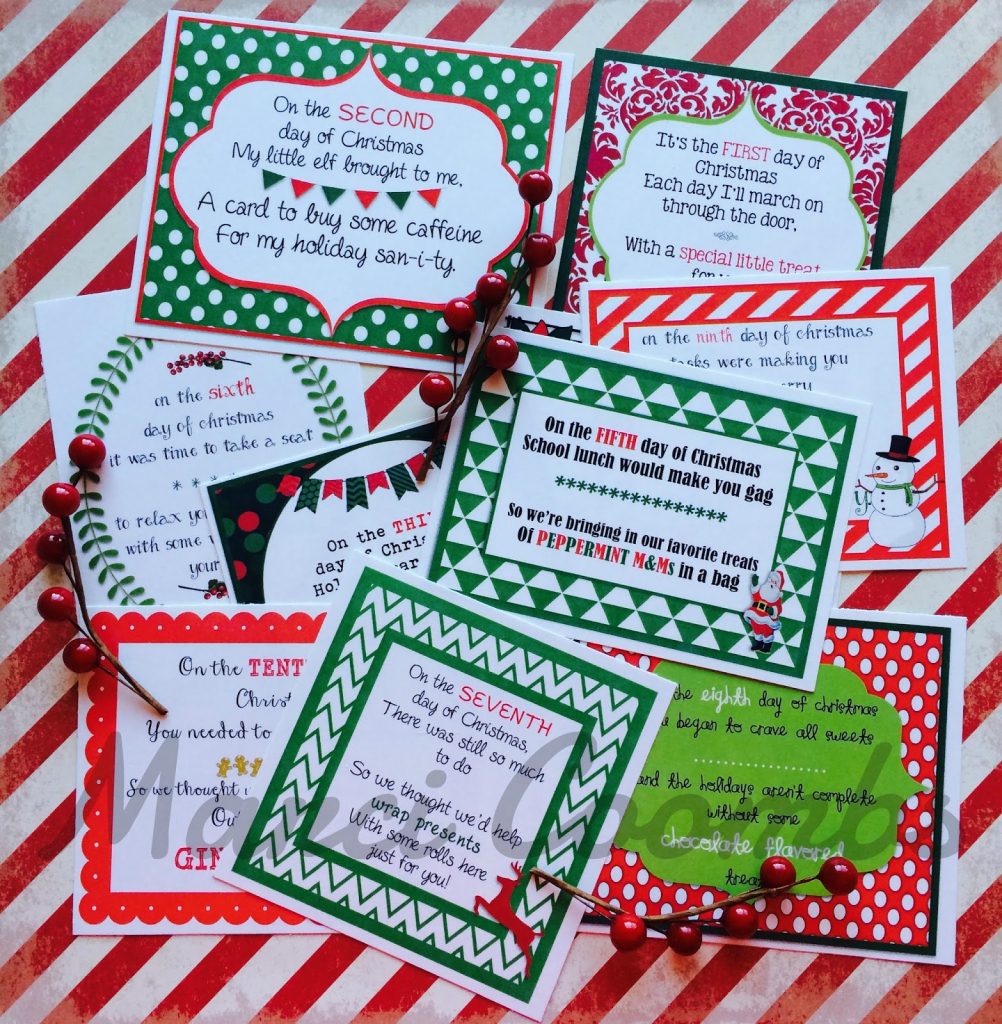 12 Days Of Christmas Printable Tags – Festival Collections | 12 Days Of Christmas Cards Printable