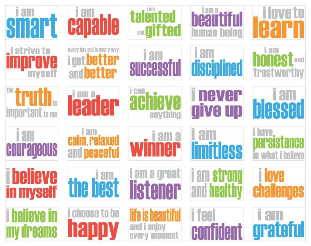 Free Printable Positive Affirmation Cards Printable Card Free