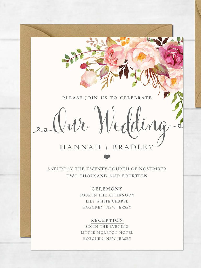 16 Printable Wedding Invitation Templates You Can Diy | Wedding | Free Printable Wedding Menu Card Templates