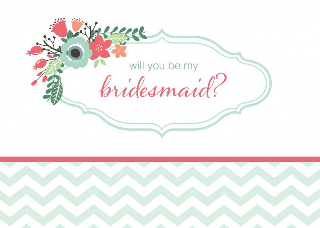 free downloadable greeting card template bridesmaid