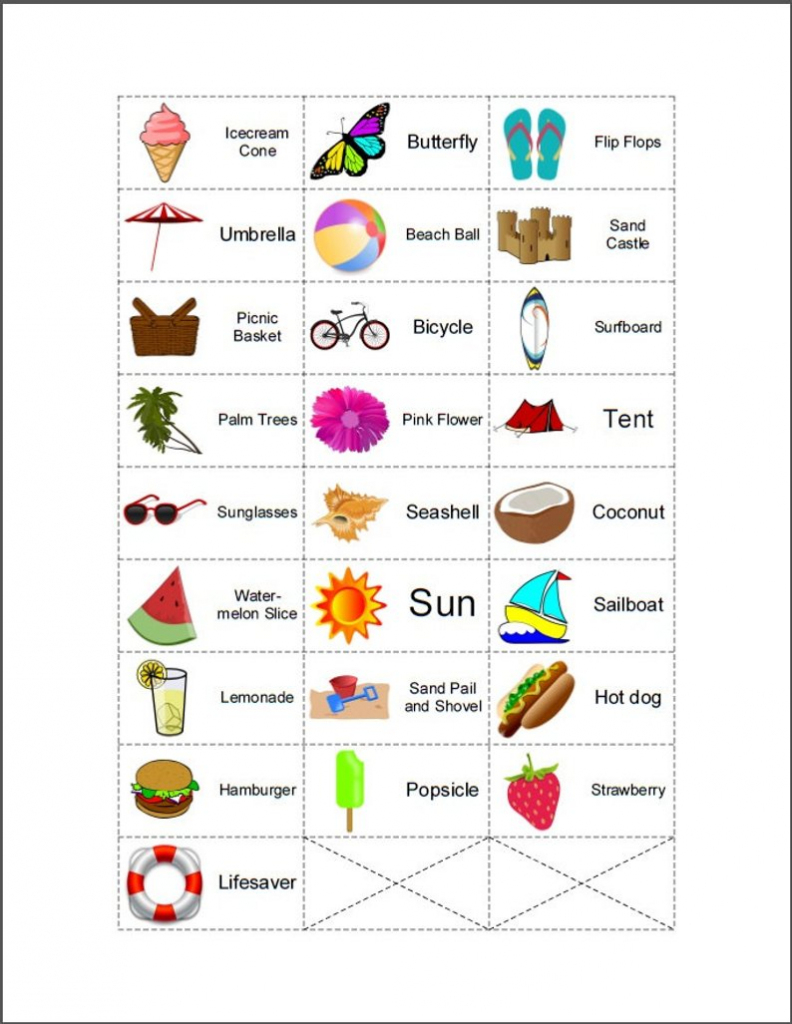 200 Printable Summer Themed Picture Bingo Cards 2 Per Page | Etsy | Printable Bingo Cards 2 Per Page