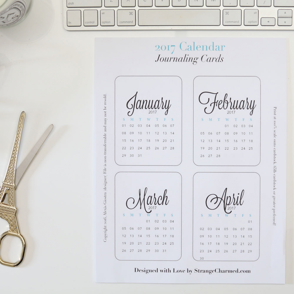 2018 Monthly Journaling Cards {Printable} - Strange &amp;amp; Charmed | Printable Surgeon Preference Card