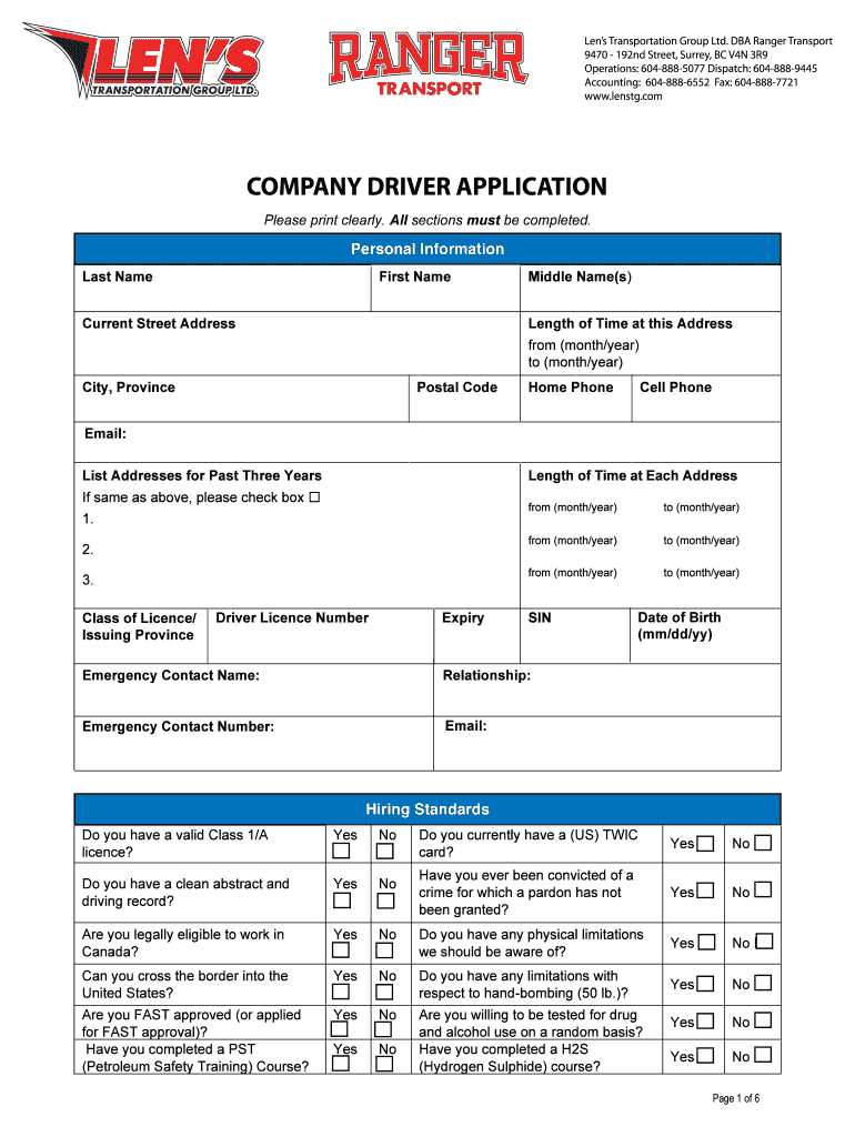 3 Driver Application - Blenstgbbcomb Fill Online, Printable | Printable Twic Card Application