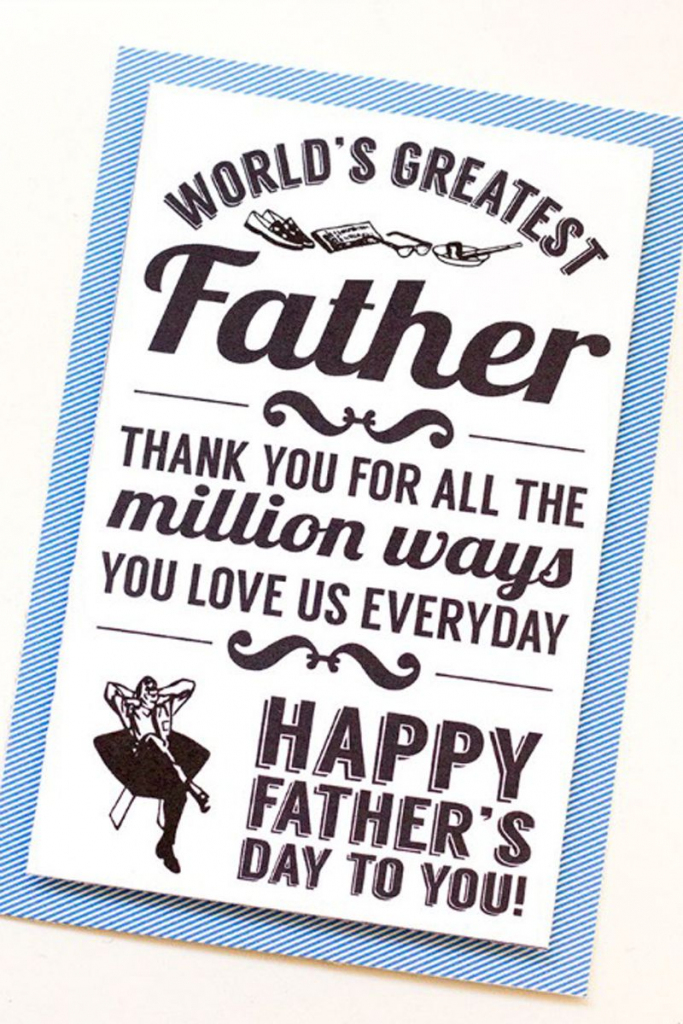 30 Free Printable Father&amp;#039;s Day Cards - Cute Online Father&amp;#039;s Day | Printable Step Dad Fathers Day Cards