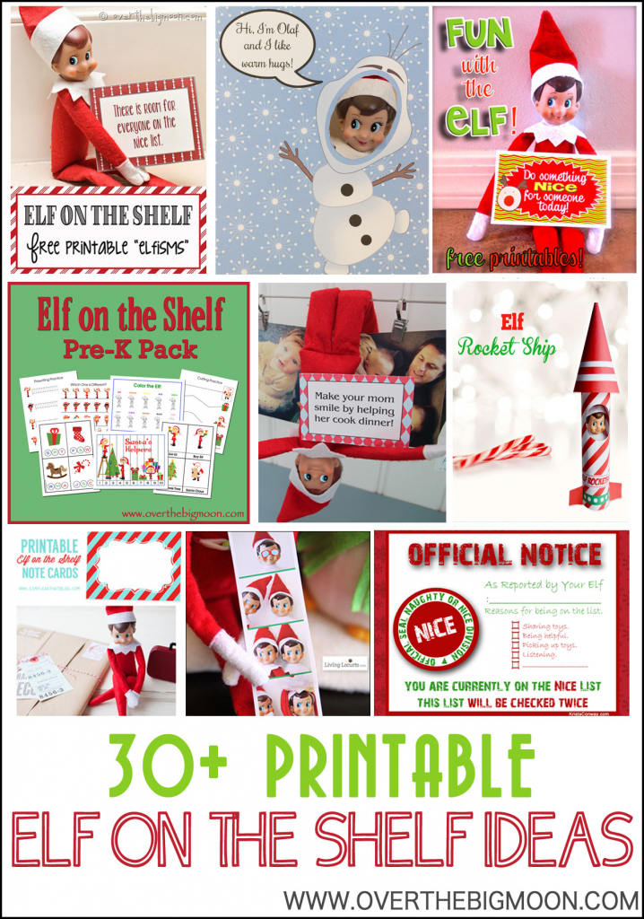 30+ Printable Elf On The Shelf Ideas - Over The Big Moon | Elf On A Shelf Printable Cards