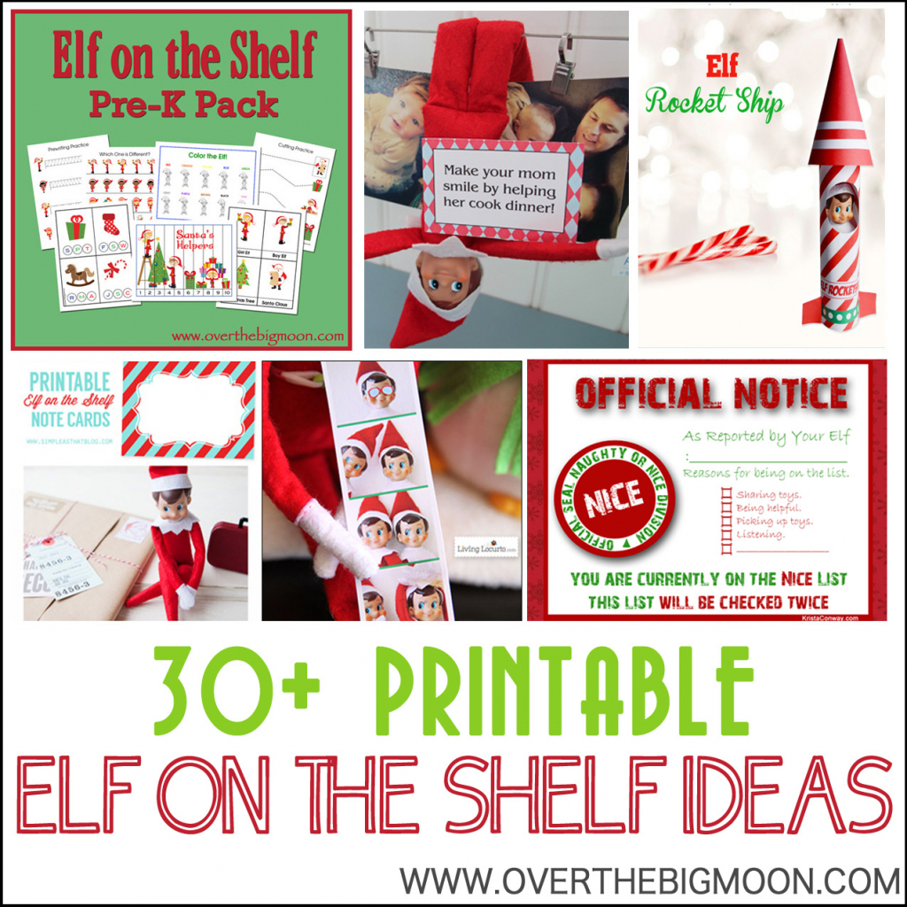 30+ Printable Elf On The Shelf Ideas - Over The Big Moon | Printable Elf On The Shelf Note Cards