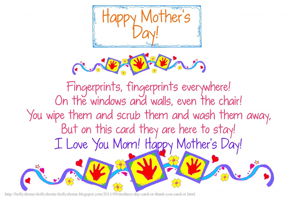 30 Touching Mothers Day Poems From Kids | Mothers Day Poems Cards Printable