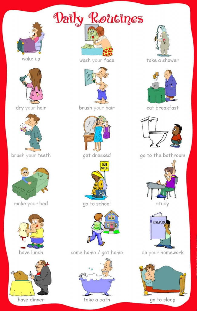 33 Free Printable Visual Schedules For Home/daily Routines | Free Printable Daily Routine Picture Cards