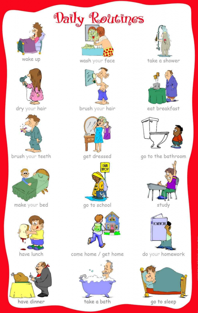 33 Free Printable Visual Schedules For Home/daily Routines | Picture Cards For Autism Printable