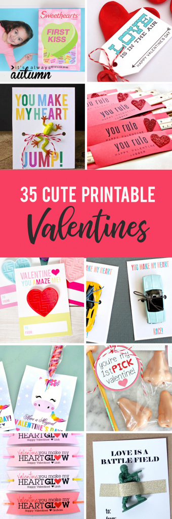 35 Adorable Diy Valentine&amp;#039;s Cards To Print At Home For Your Kids | Homemade Valentine Cards Printable