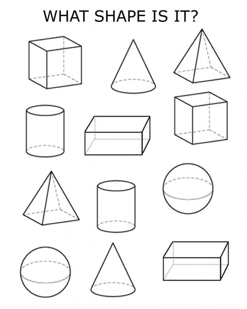 3D Shapes | Homeschooling | Shapes Worksheets, 3D Shapes Worksheets | Shape Flash Cards Printable Black And White