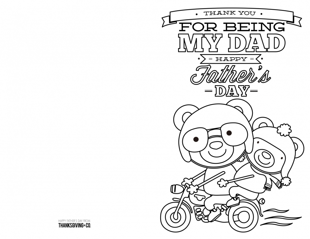 4 Free Printable Father&amp;#039;s Day Cards To Color - Thanksgiving | Free Printable Cards To Color