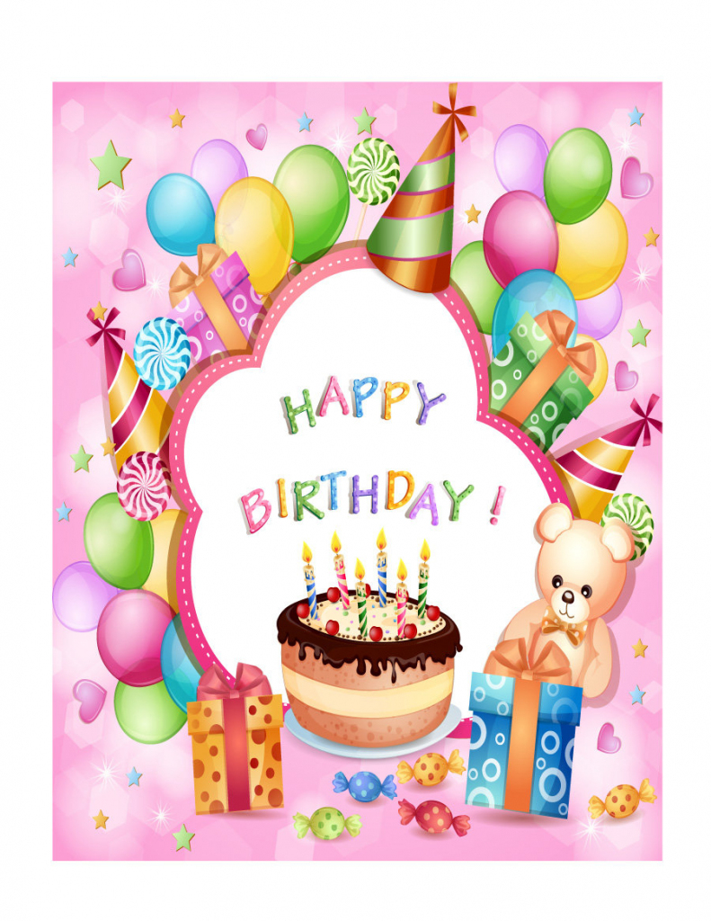 40+ Free Birthday Card Templates ᐅ Template Lab | Printable 1 Year Old Birthday Card