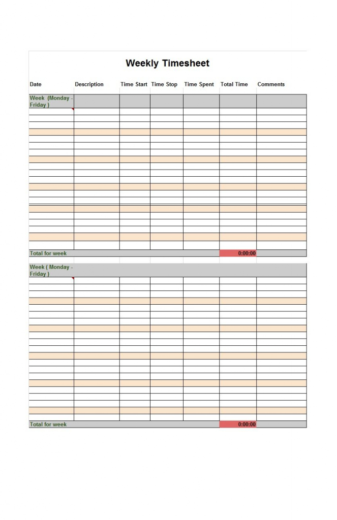 40 Free Timesheet / Time Card Templates ᐅ Template Lab | Employee Time Card Template Printable