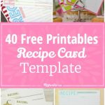 40 Recipe Card Template And Free Printables | Printables | Recipe | Homemade Card Templates Printable