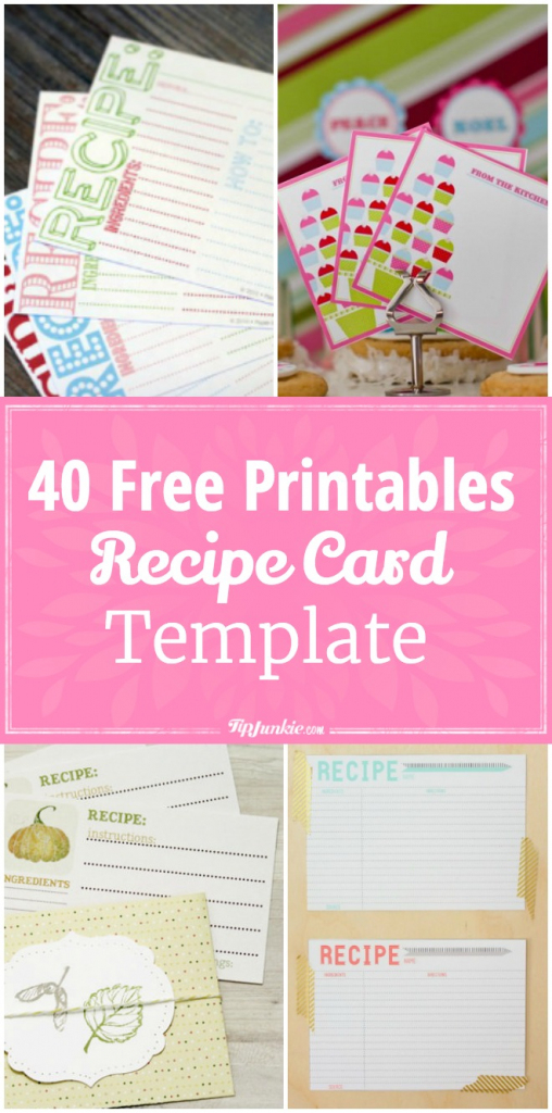 40 Recipe Card Template And Free Printables – Tip Junkie | Free Printable Recipe Cards