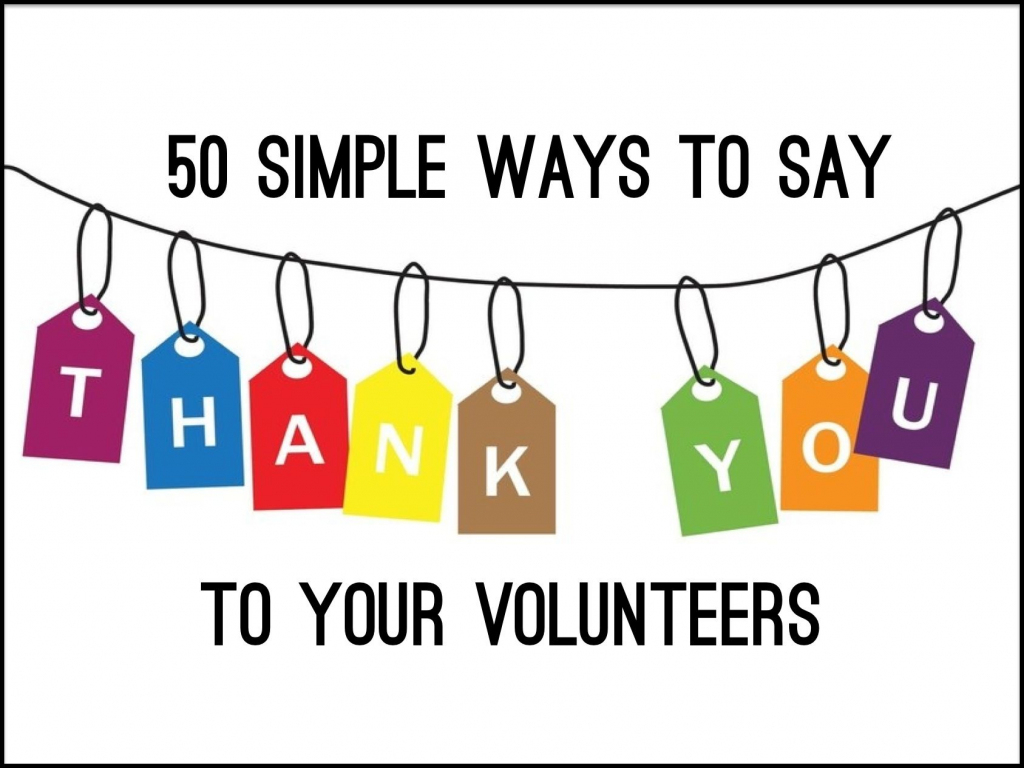 50 Simple Ways To Say &quot;thank You&quot; To Your Volunteers ~ Relevant | Free Printable Volunteer Thank You Cards