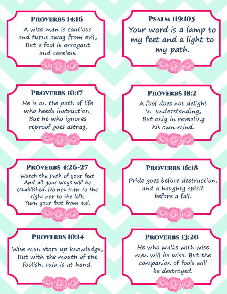 8 Free Printable Verse Cards On Wisdom, Memory Verse Cards | Free Printable Bible Verse Cards