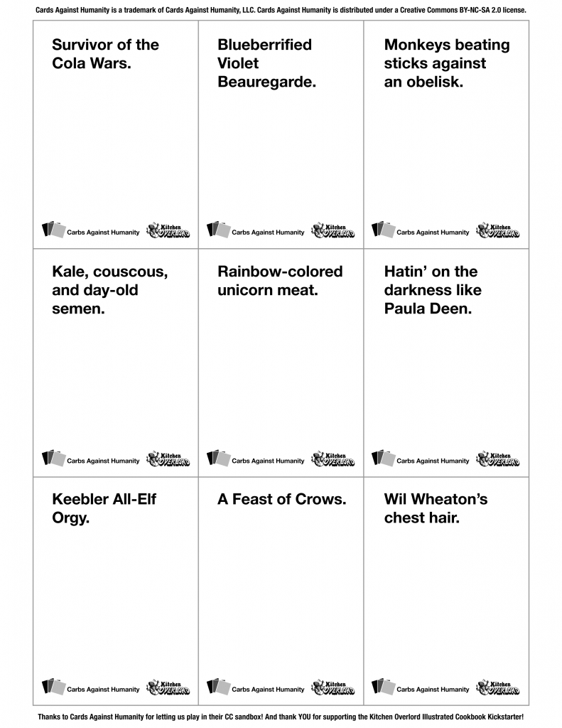 Cards Against Humanity Free Printable Printable Templates