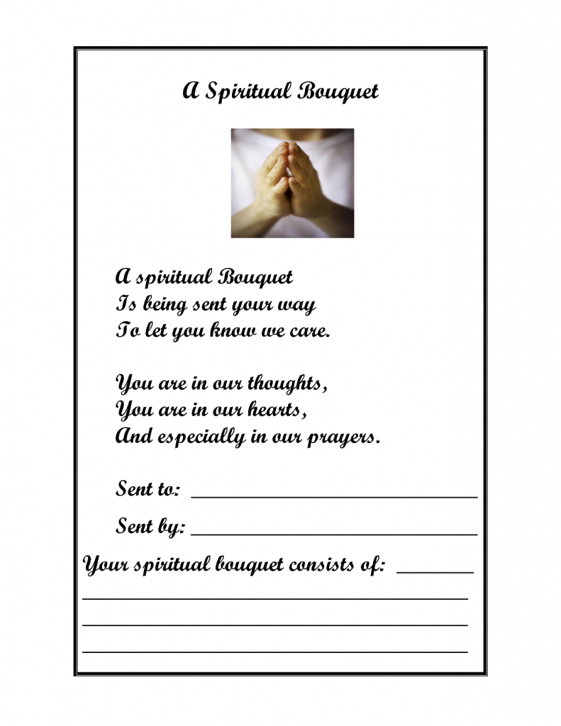 A Spiritual Bouquet | Religous Ed | Catholic Schools Week, Catholic | Printable Spiritual Bouquet Cards