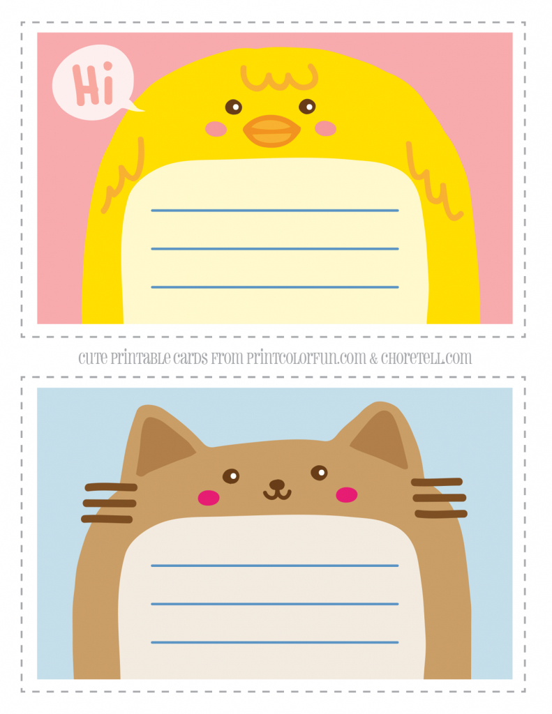 Adorable Animal Thank You Notecards For Kids | Free Printable | Cute Note Cards Printable