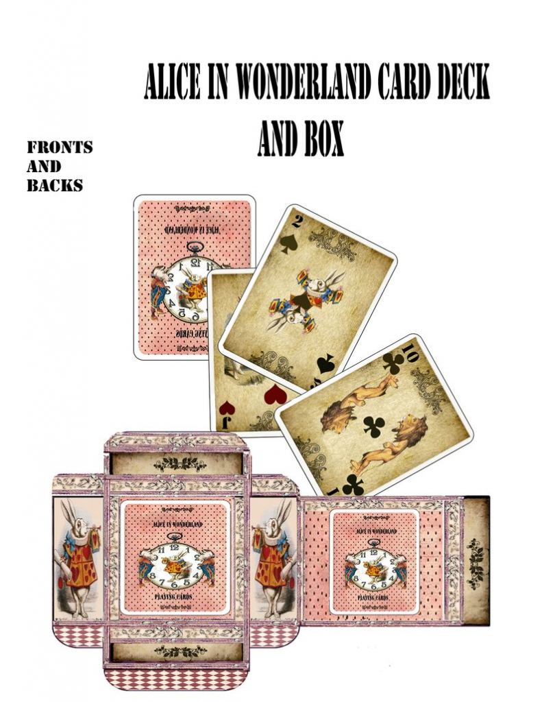 Alice In Wonderland Printable Cards 52 Playing Cards With | Etsy | Alice In Wonderland Printable Playing Cards
