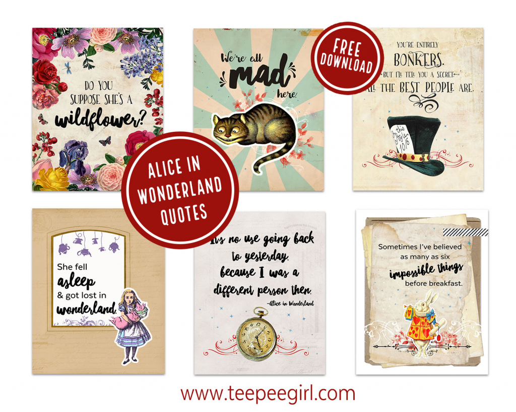 Alice In Wonderland Printables - Teepee Girl | Alice In Wonderland Printable Playing Cards