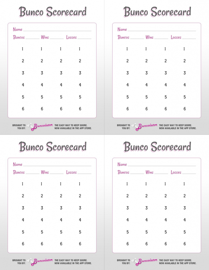 All Bunco All The Time! Score Sheets, Tally Sheets, Bunko Rules | Printable Bunco Score Cards Free