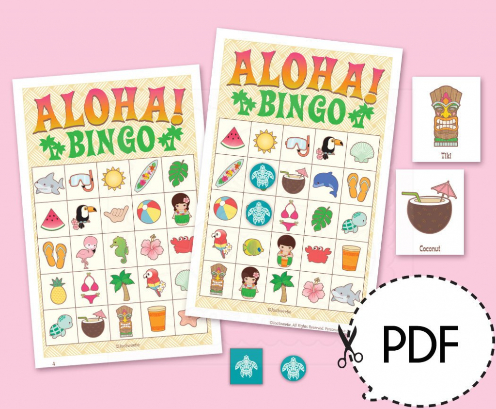 Aloha Luau Hawaii Bingo Game Kitprintable Pdf Download | Etsy | Printable Hawaiian Bingo Cards