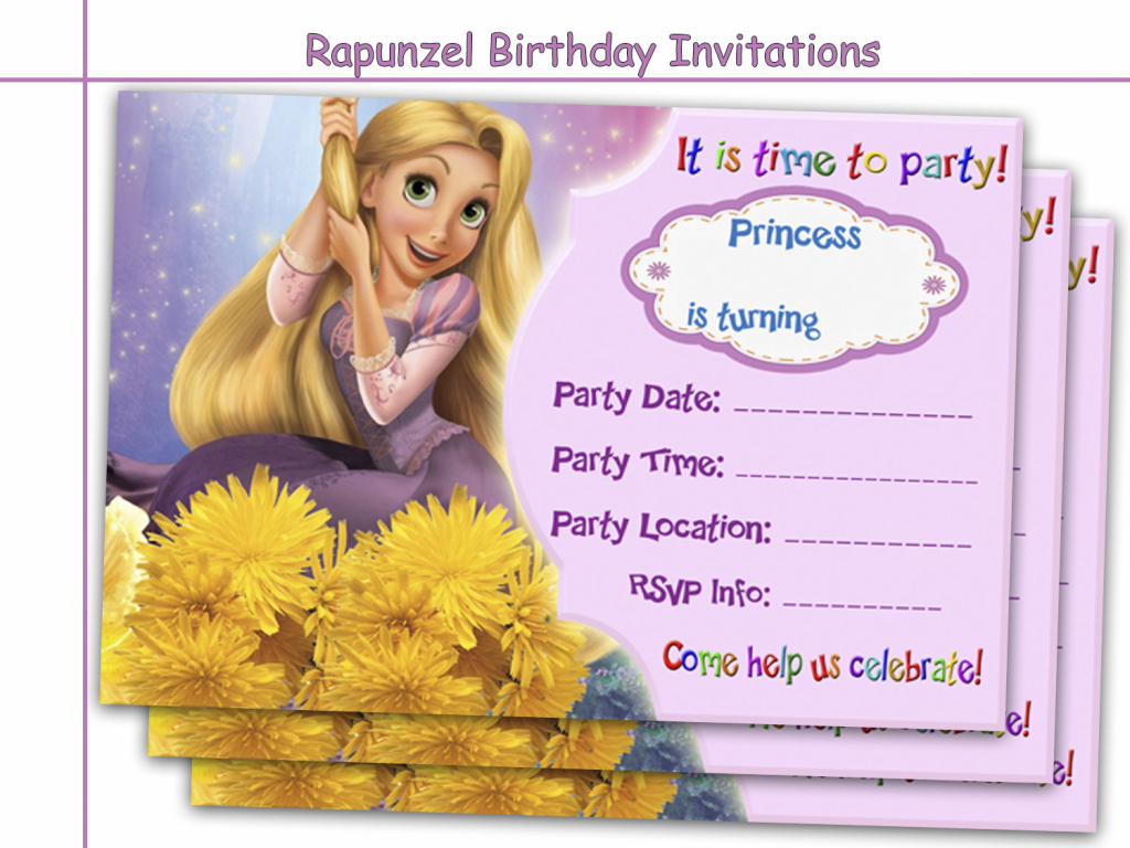 Amazing Rapunzel Birthday Invitations,holidaypartystar On Zibbet | Printable Rapunzel Birthday Card