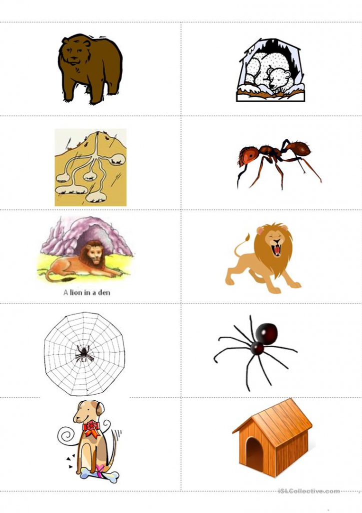 Animals And Their Habitat Memory Flashcards Worksheet - Free Esl | Free Printable Farm Animal Flash Cards