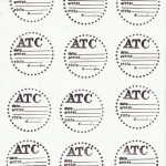 Artist Trading Coin Backs Template. Hand Made With Rubber Stamps | Printable Artist Trading Card Labels