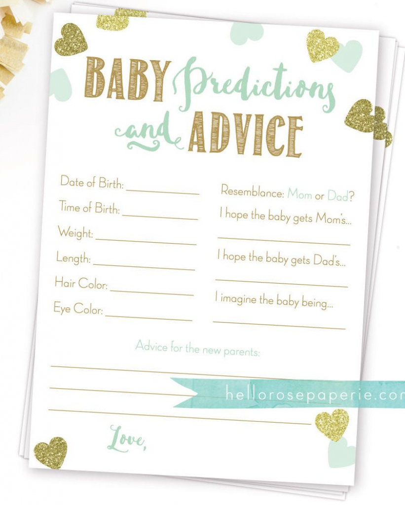 Baby Shower Printable Prediction Cards Printable Card Free