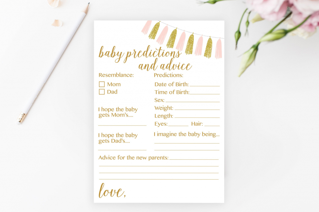 Baby Predictions And Advice Game Baby Shower Game Printable | Etsy | Baby Prediction And Advice Cards Free Printable
