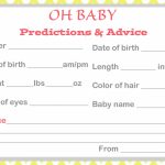 Baby Shower Baby Prediction Cards | Baby Shower Cards Online Free Printable