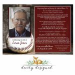Baseball Theme Funeral Program Printable Memorial Card | Etsy | Printable Memorial Cards For Funeral