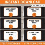 Basketball Party Food Labels | Place Cards | Party Decorations | Free Printable Basketball Cards