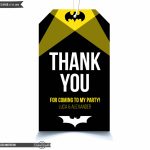 Batman Thank You Tags, Batman Tags, Batman Birthday Party, Batman | Batman Thank You Cards Printable