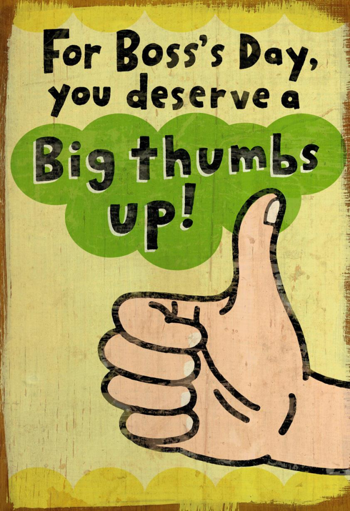 Big Thumbs Up Funny Boss&amp;#039;s Day Card - Greeting Cards - Hallmark | Bosses Day Cards Printable