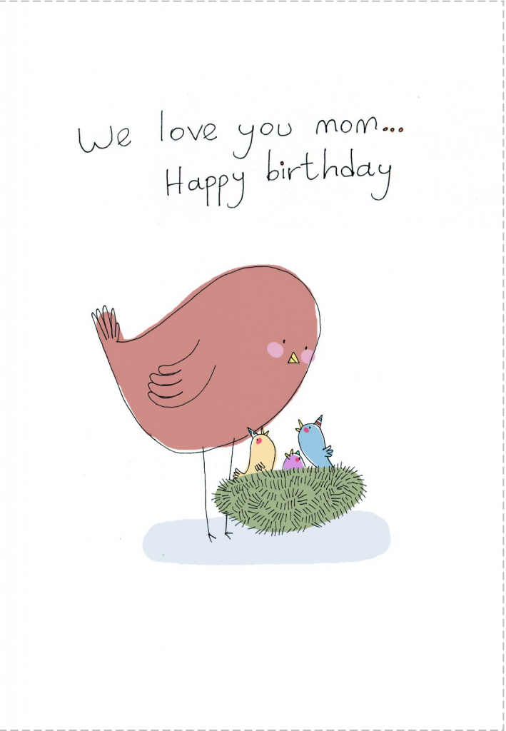 Birthday #card Free Printable We Love You Mom Greeting Card | Printable Birthday Cards For Mom