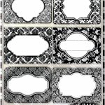 Black And White Damask Printable Labels & Tags, For Gift Tags, Place | Free Printable Damask Place Cards